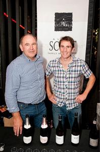 Showcasing their award-winning wine was Allan Scott (L) with son Josh.